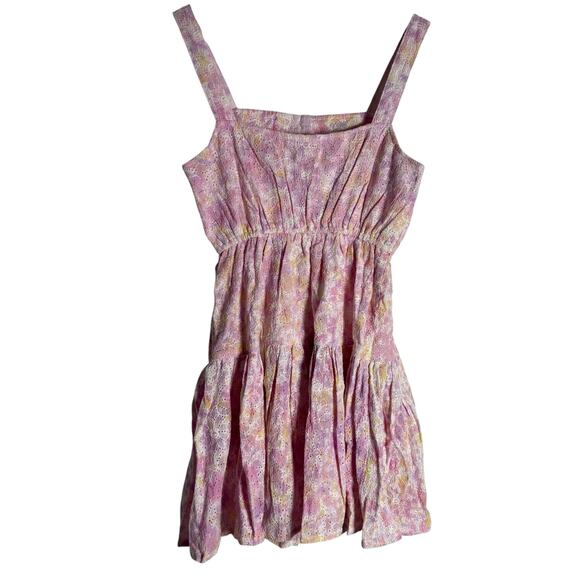 Sundress Marta Eyelet Tie Dye Square Neck A-Line Button Front Mini Dress Size M - Picture 10 of 11